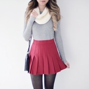 Red Pleated Tennis skirt